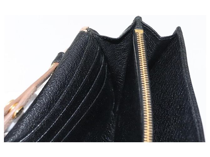 Miu Miu Portafoglio a Catena in Pelle Beige Nero Oro Auth bs29776 D'oro - vista 19