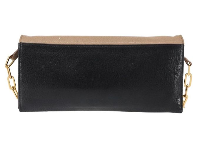 Miu Miu Portafoglio a Catena in Pelle Beige Nero Oro Auth bs29776 D'oro - vista 2