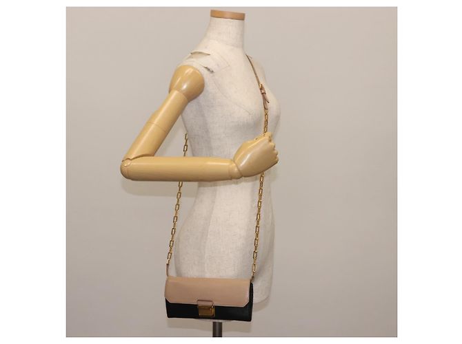 Miu Miu Portafoglio a Catena in Pelle Beige Nero Oro Auth bs29776 D'oro - vista 23