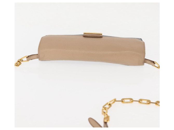 Miu Miu Portafoglio a Catena in Pelle Beige Nero Oro Auth bs29776 D'oro - vista 6