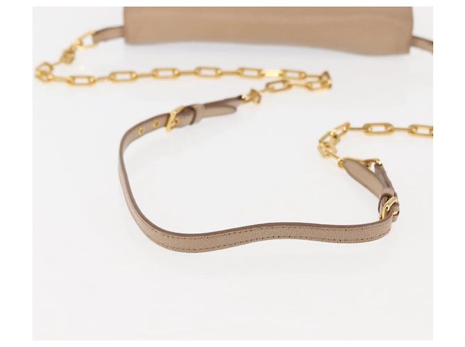 Miu Miu Portafoglio a Catena in Pelle Beige Nero Oro Auth bs29776 D'oro - vista 7