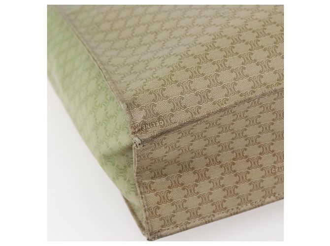 Céline Bolsa de mão em lona Macadam CELINE em couro PVC bege dourado Auth hk3111 - vista 14