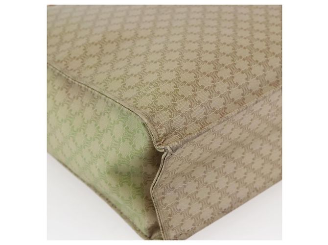 Céline Bolsa de mão em lona Macadam CELINE em couro PVC bege dourado Auth hk3111 - vista 16