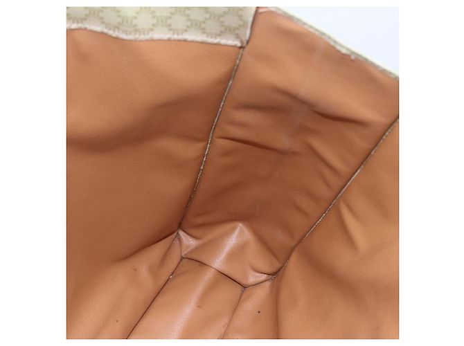 Céline Bolsa de mão em lona Macadam CELINE em couro PVC bege dourado Auth hk3111 - vista 21