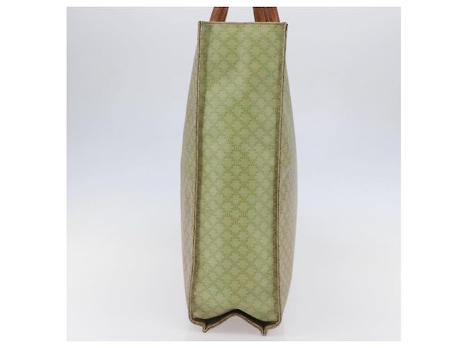 Céline Bolsa de mão em lona Macadam CELINE em couro PVC bege dourado Auth hk3111 - vista 3