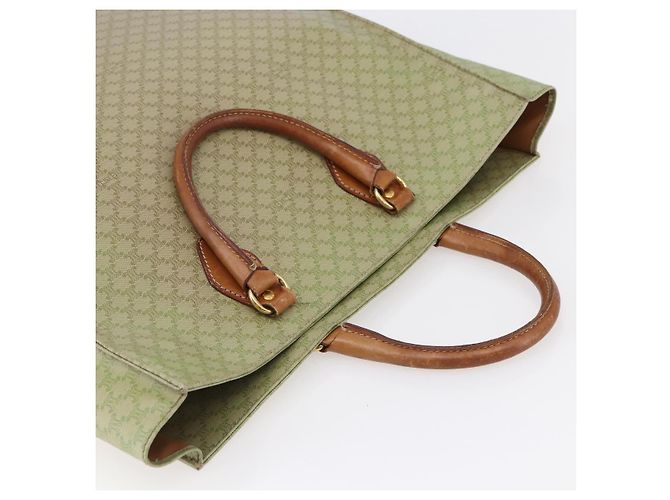 Céline Bolsa de mão em lona Macadam CELINE em couro PVC bege dourado Auth hk3111 - vista 6