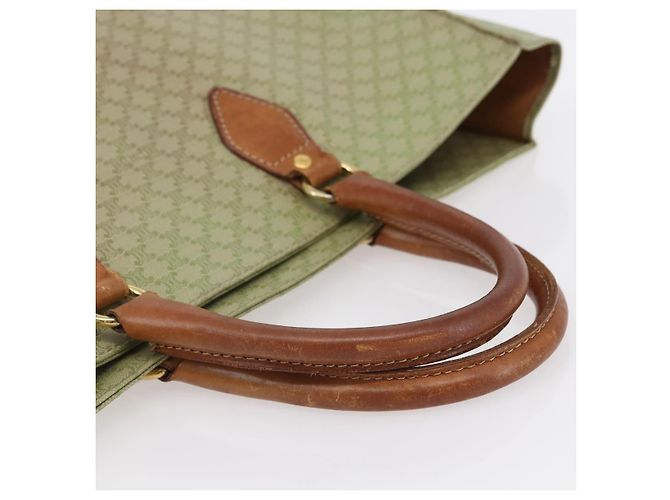 Céline Bolsa de mão em lona Macadam CELINE em couro PVC bege dourado Auth hk3111 - vista 7