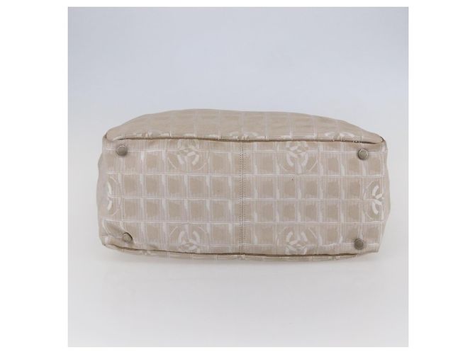 CHANEL Nuova linea di viaggio Borsa Tote in Nylon Beige CC Auth th6420 - vista 5