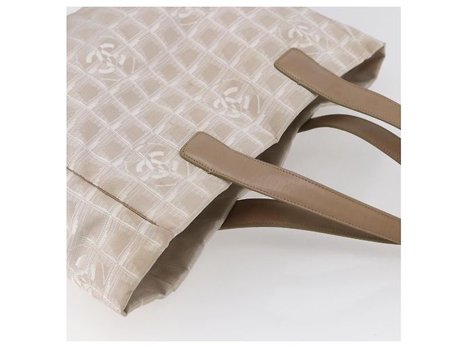 CHANEL Nuova linea di viaggio Borsa Tote in Nylon Beige CC Auth th6420 - vista 6