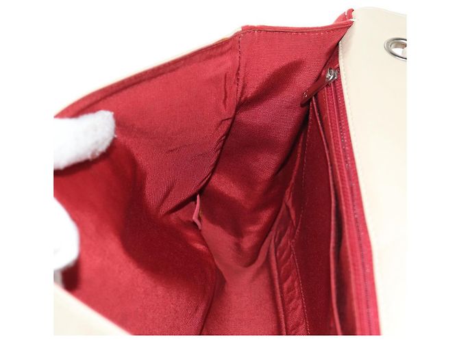 CHANEL V Stitch Flap Borsa a Spalla con Catena Cotone Rosso Argento CC Auth bs29952V - vista 24