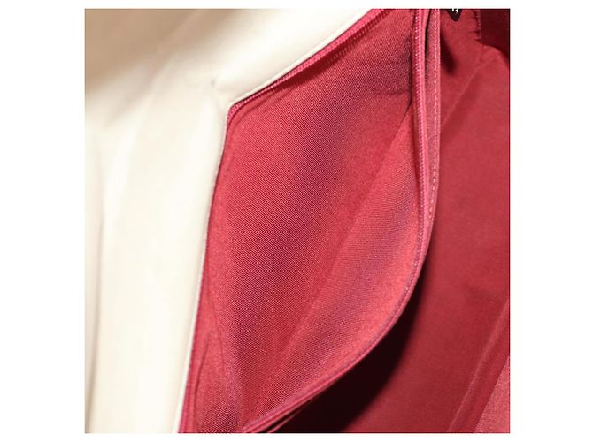 CHANEL V Stitch Flap Borsa a Spalla con Catena Cotone Rosso Argento CC Auth bs29952V - vista 26