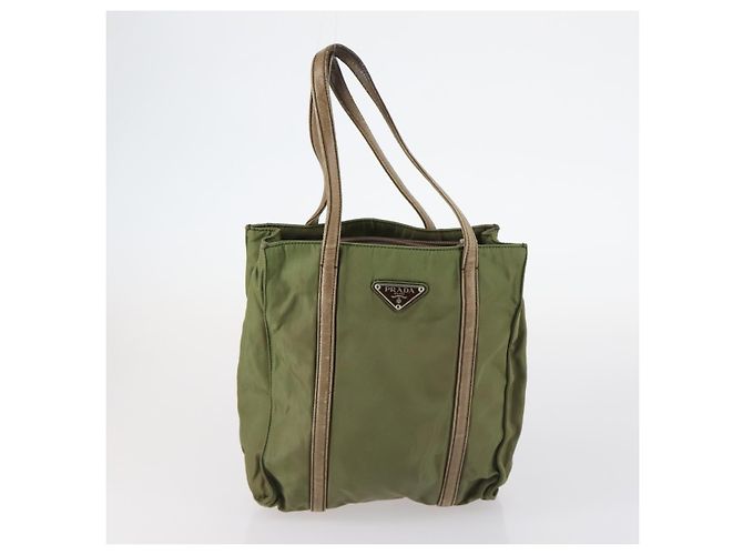 Borsa Tote PRADA Nylon 2Set Kaki Nero Auth 143394 Cachi - vista 10