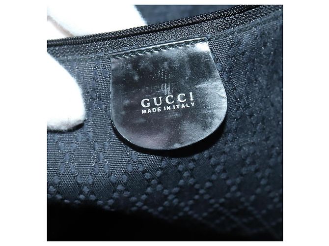 Borsa Tote in Nylon Nero Argento GUCCI Bamboo 002 2052 0412 5 Auth ep10866 - vista 19