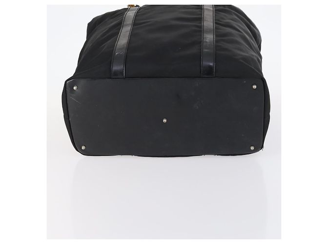 Borsa Tote in Nylon Nero Argento GUCCI Bamboo 002 2052 0412 5 Auth ep10866 - vista 5