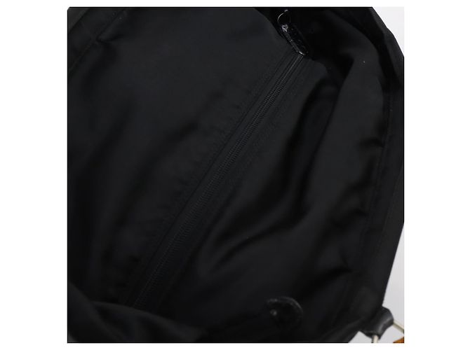 Borsa Tote in Nylon Nero Argento GUCCI Bamboo 002 2052 0412 5 Auth ep10866 - vista 6