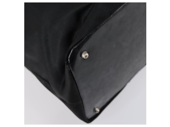 Borsa Tote in Nylon Nero Argento GUCCI Bamboo 002 2052 0412 5 Auth ep10866 - vista 9