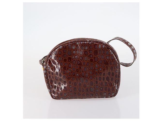 Salvatore Ferragamo Borsa Ferragamo Cartier PRADA in nylon e pelle 3 pezzi marrone grigio Auth 145818 Bordò - vista 16
