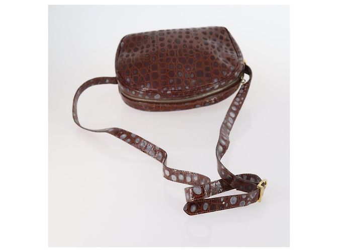 Salvatore Ferragamo Borsa Ferragamo Cartier PRADA in nylon e pelle 3 pezzi marrone grigio Auth 145818 Bordò - vista 19