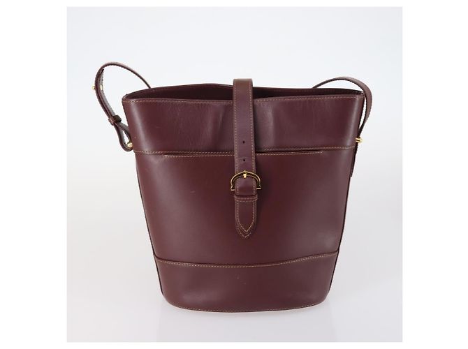 Salvatore Ferragamo Borsa Ferragamo Cartier PRADA in nylon e pelle 3 pezzi marrone grigio Auth 145818 Bordò - vista 2