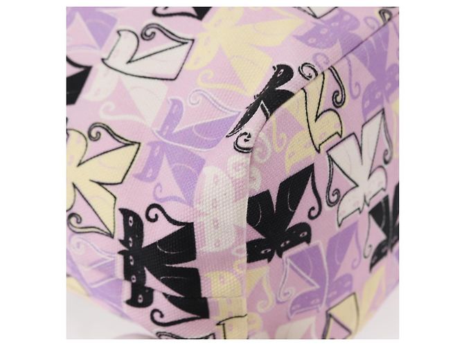 Bolsa de drawstring Miu Miu Madras Cat en lona rosa plateada Auth bs30224 Plata - vista 15