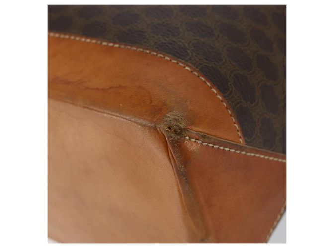 Céline Borsa tote in tela Macadam CELINE in pelle PVC marrone oro Auth 146613 D'oro - vista 14