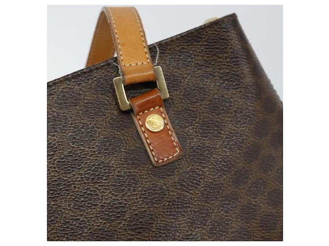 Céline Borsa tote in tela Macadam CELINE in pelle PVC marrone oro Auth 146613 D'oro - vista 17
