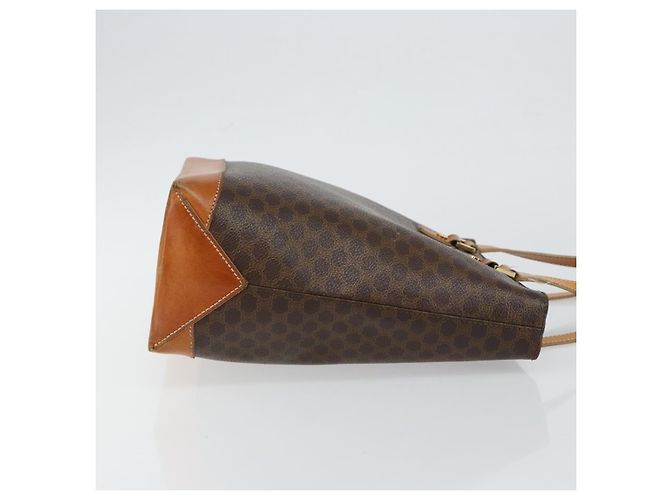 Céline Borsa tote in tela Macadam CELINE in pelle PVC marrone oro Auth 146613 D'oro - vista 3