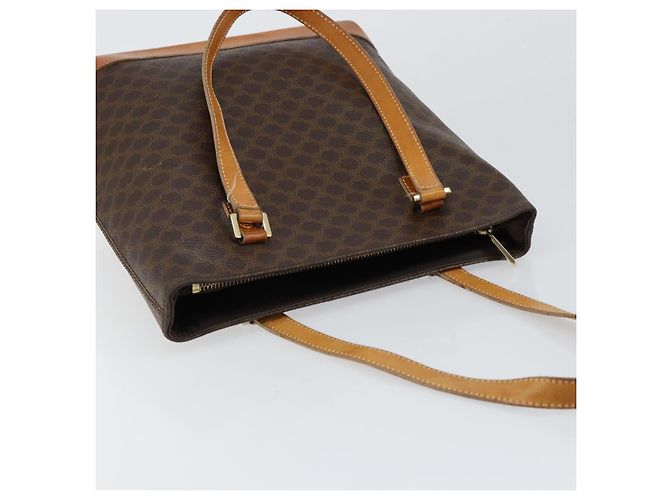 Céline Borsa tote in tela Macadam CELINE in pelle PVC marrone oro Auth 146613 D'oro - vista 6