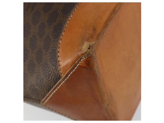 Céline Borsa tote in tela Macadam CELINE in pelle PVC marrone oro Auth 146613 D'oro - vista 9