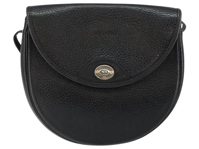 Borsa a Spalla Christian Dior in Pelle Nera e Oro Auth BA7081 Nero D'oro - vista 13