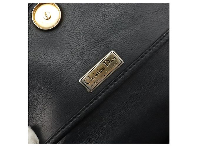 Borsa a Spalla Christian Dior in Pelle Nera e Oro Auth BA7081 Nero D'oro - vista 17