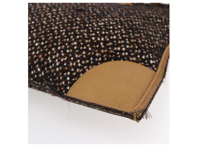 PRADA Borsa a Mano Tweed Beige Argento Auth bs30129 - vista 16
