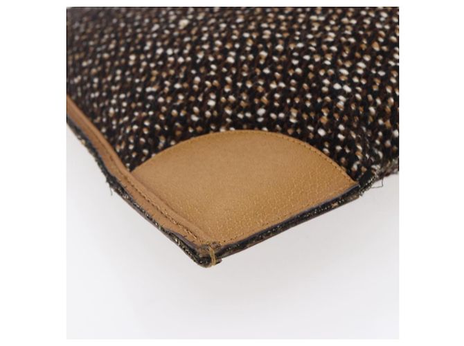 PRADA Borsa a Mano Tweed Beige Argento Auth bs30129 - vista 17