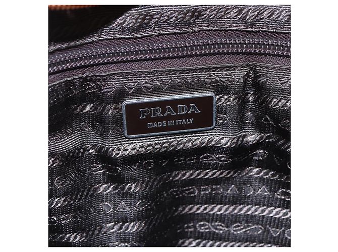 PRADA Borsa a Mano Tweed Beige Argento Auth bs30129 - vista 19