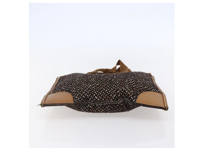 PRADA Borsa a Mano Tweed Beige Argento Auth bs30129 - vista 5