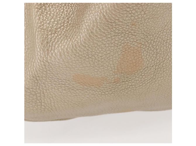 Borsa Tote Gancini Marissa in pelle beige e argento di Salvatore Ferragamo Auth bs30081 - vista 5