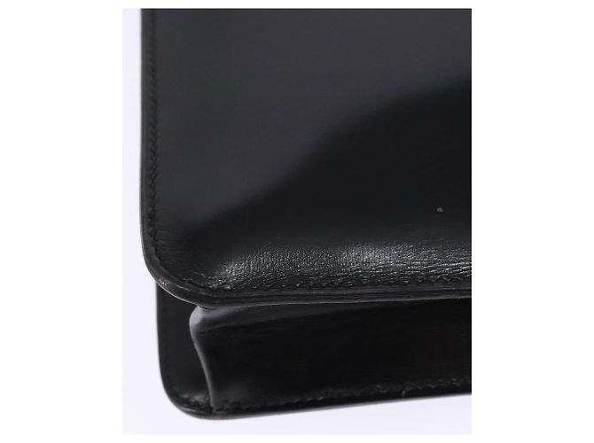 Hermès HERMES Adepeche Schultertasche Leder Schwarz Gold Auth bs30251 Golden - Ansicht 17
