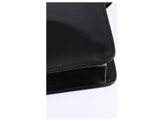 Hermès HERMES Adepeche Schultertasche Leder Schwarz Gold Auth bs30251 Golden - Ansicht 18