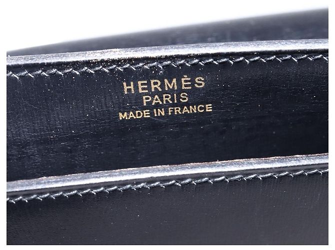 Hermès HERMES Adepeche Schultertasche Leder Schwarz Gold Auth bs30251 Golden - Ansicht 20