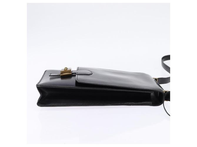 Hermès HERMES Adepeche Schultertasche Leder Schwarz Gold Auth bs30251 Golden - Ansicht 4