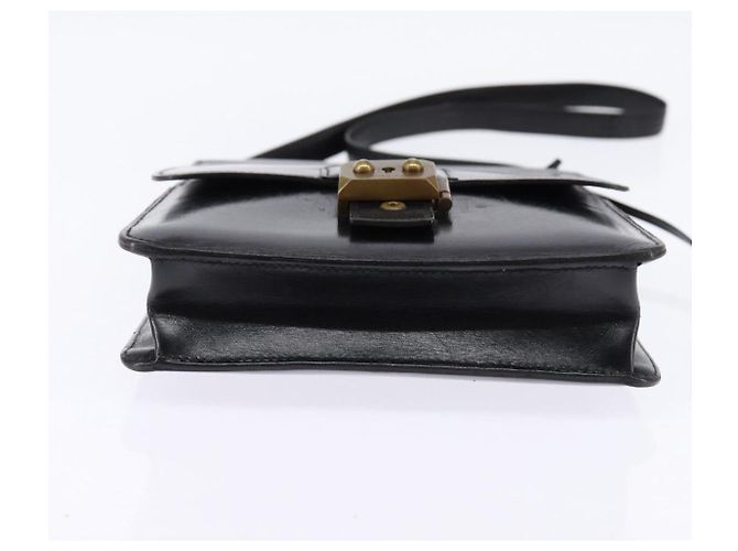 Hermès HERMES Adepeche Schultertasche Leder Schwarz Gold Auth bs30251 Golden - Ansicht 5