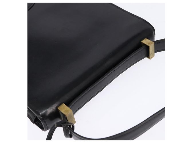 Hermès HERMES Adepeche Schultertasche Leder Schwarz Gold Auth bs30251 Golden - Ansicht 6