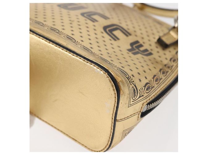 Borsa in pelle con stampa GUCCY GUCCIxSEGA oro argento 511189 Auth bs30126 D'oro - vista 14