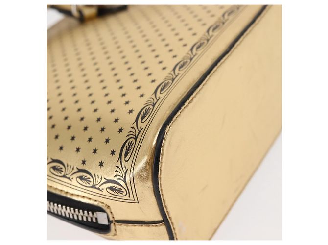 Borsa in pelle con stampa GUCCY GUCCIxSEGA oro argento 511189 Auth bs30126 D'oro - vista 15