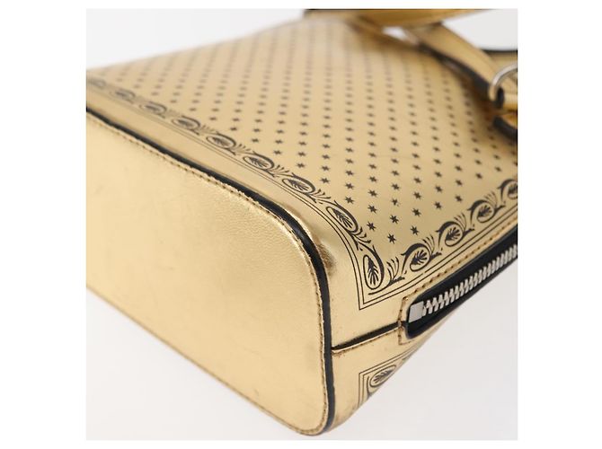 Borsa in pelle con stampa GUCCY GUCCIxSEGA oro argento 511189 Auth bs30126 D'oro - vista 16