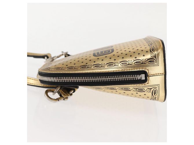 Borsa in pelle con stampa GUCCY GUCCIxSEGA oro argento 511189 Auth bs30126 D'oro - vista 4