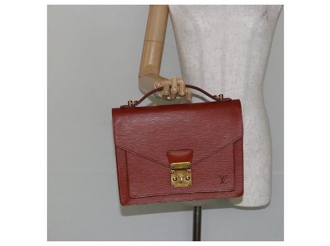LOUIS VUITTON Borsa a Mano Epi Monceau 28 Marrone M52123 LV Auth ep11246 - vista 24
