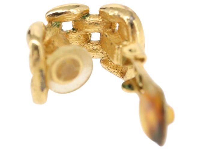 Orecchini Christian Dior in metallo dorato Auth bs30301 - vista 8