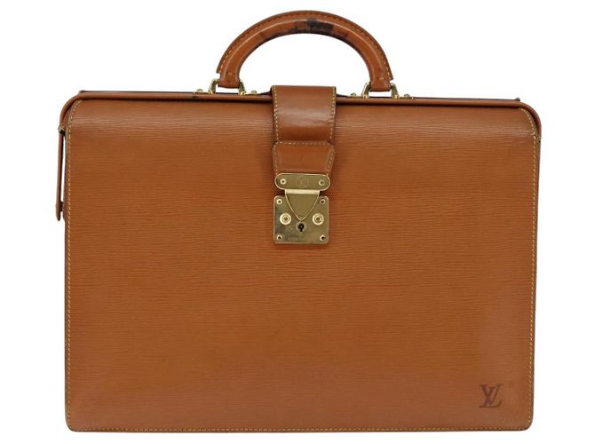 LOUIS VUITTON Borsa Serviette Fermoir Epi Zipangu Oro M54358 LV Auth ep11319 - vista 13