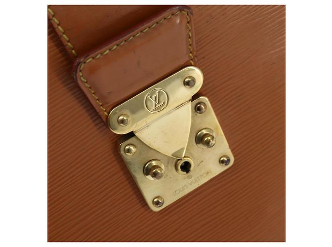 LOUIS VUITTON Borsa Serviette Fermoir Epi Zipangu Oro M54358 LV Auth ep11319 - vista 17